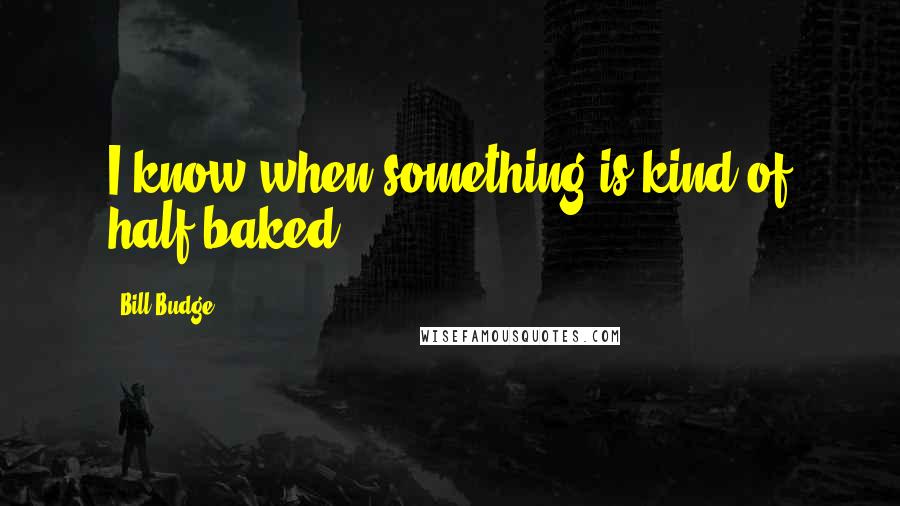 Bill Budge Quotes: I know when something is kind of half-baked.