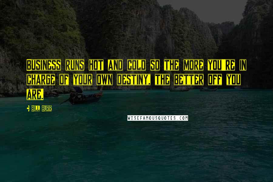 Bill Burr Quotes: Business runs hot and cold so the more you're in charge of your own destiny, the better off you are.