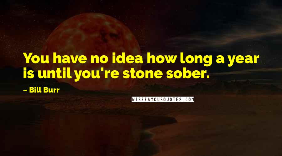 Bill Burr Quotes: You have no idea how long a year is until you're stone sober.