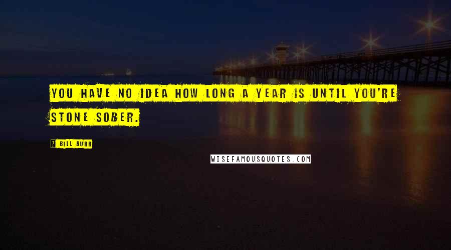 Bill Burr Quotes: You have no idea how long a year is until you're stone sober.
