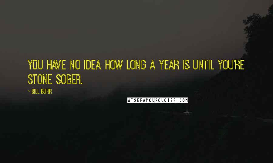 Bill Burr Quotes: You have no idea how long a year is until you're stone sober.