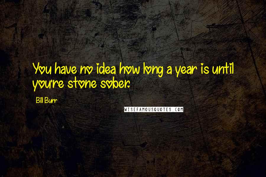 Bill Burr Quotes: You have no idea how long a year is until you're stone sober.