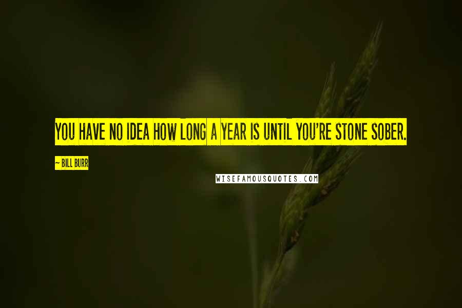 Bill Burr Quotes: You have no idea how long a year is until you're stone sober.