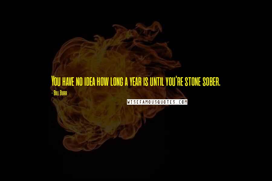 Bill Burr Quotes: You have no idea how long a year is until you're stone sober.