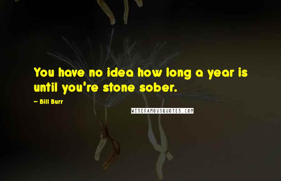 Bill Burr Quotes: You have no idea how long a year is until you're stone sober.