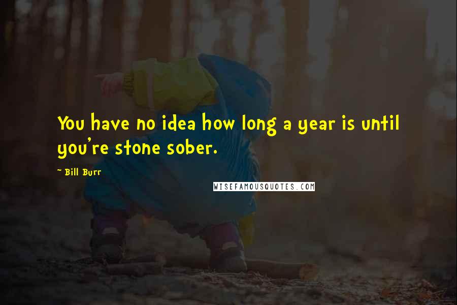 Bill Burr Quotes: You have no idea how long a year is until you're stone sober.