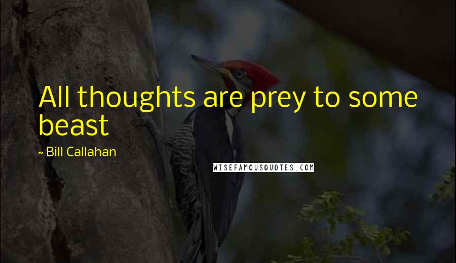 Bill Callahan Quotes: All thoughts are prey to some beast