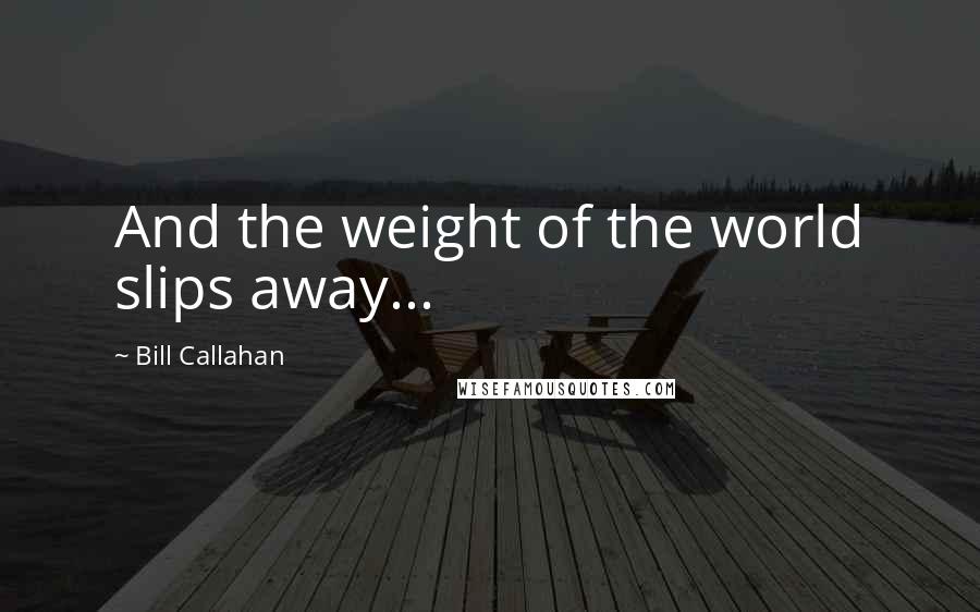 Bill Callahan Quotes: And the weight of the world slips away...