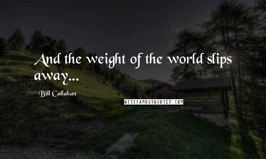 Bill Callahan Quotes: And the weight of the world slips away...