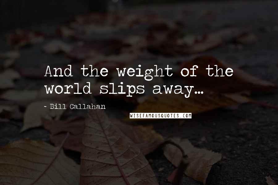 Bill Callahan Quotes: And the weight of the world slips away...
