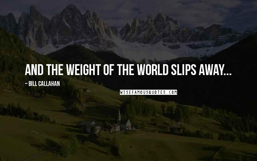 Bill Callahan Quotes: And the weight of the world slips away...