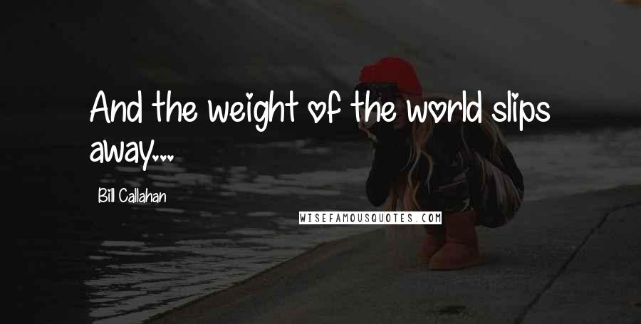 Bill Callahan Quotes: And the weight of the world slips away...