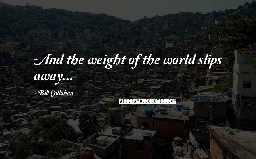 Bill Callahan Quotes: And the weight of the world slips away...