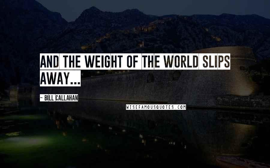 Bill Callahan Quotes: And the weight of the world slips away...