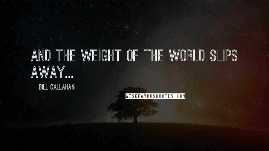 Bill Callahan Quotes: And the weight of the world slips away...