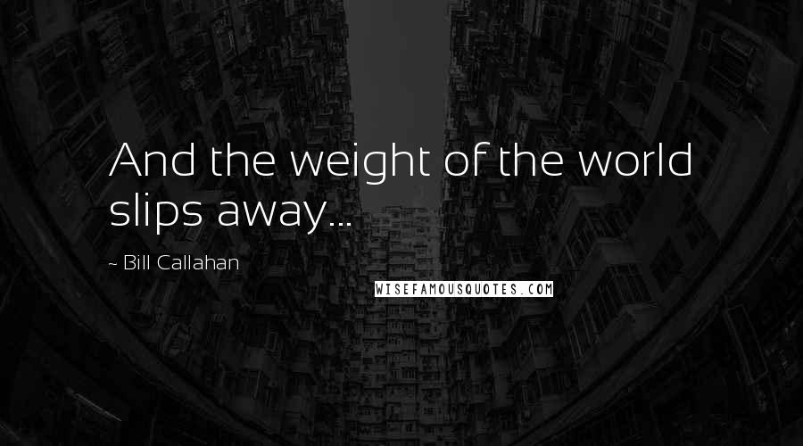 Bill Callahan Quotes: And the weight of the world slips away...