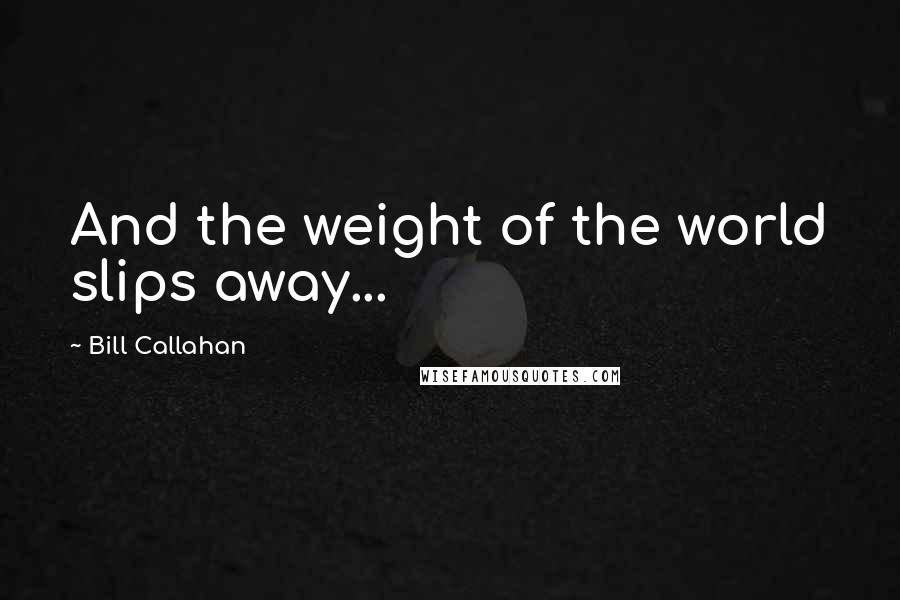 Bill Callahan Quotes: And the weight of the world slips away...