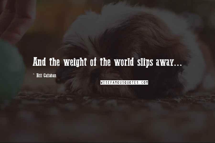 Bill Callahan Quotes: And the weight of the world slips away...