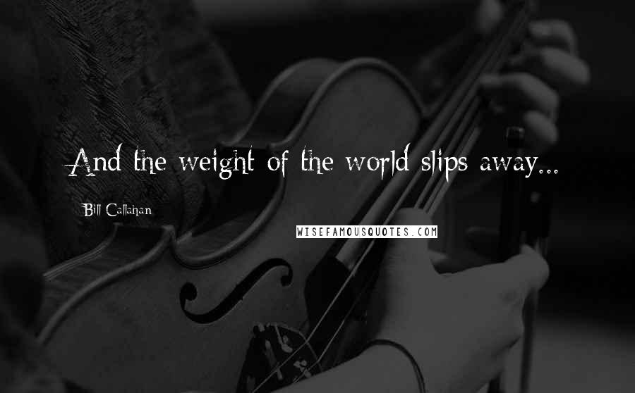 Bill Callahan Quotes: And the weight of the world slips away...