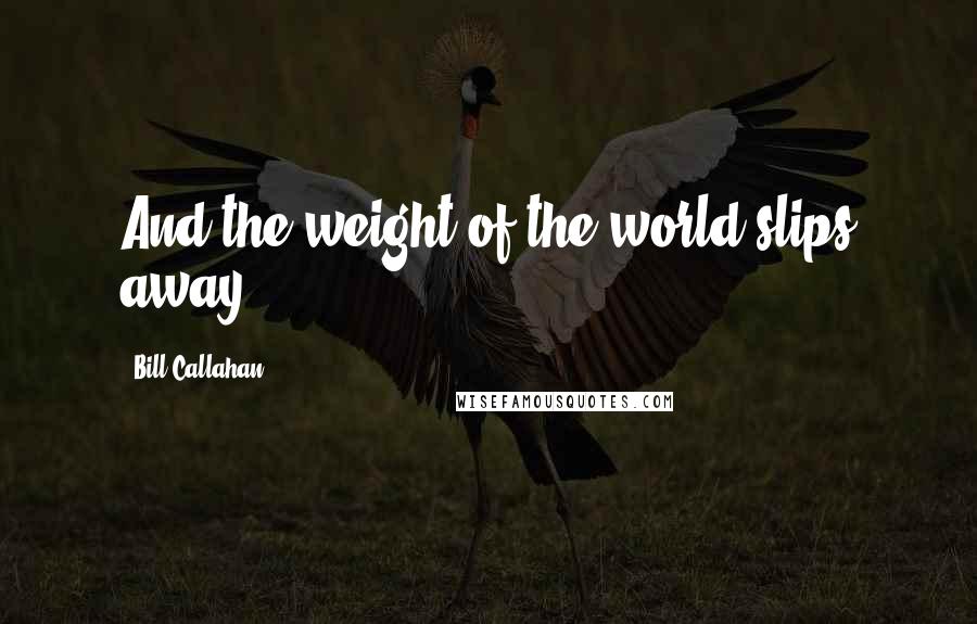 Bill Callahan Quotes: And the weight of the world slips away...