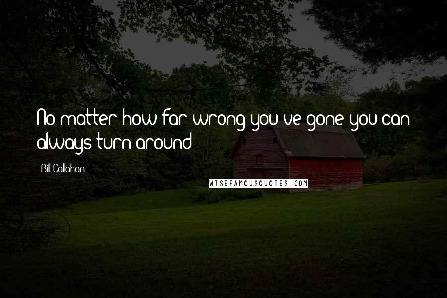 Bill Callahan Quotes: No matter how far wrong you've gone you can always turn around