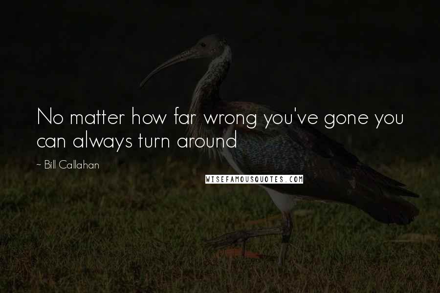 Bill Callahan Quotes: No matter how far wrong you've gone you can always turn around