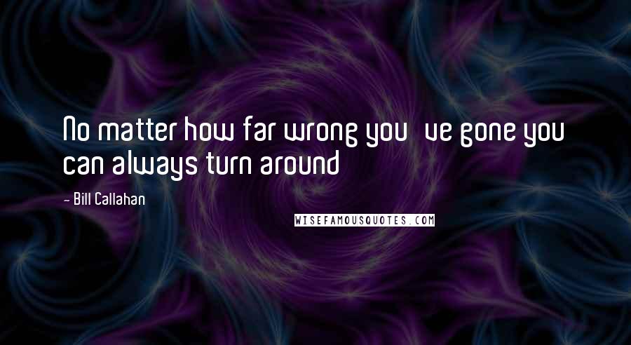 Bill Callahan Quotes: No matter how far wrong you've gone you can always turn around