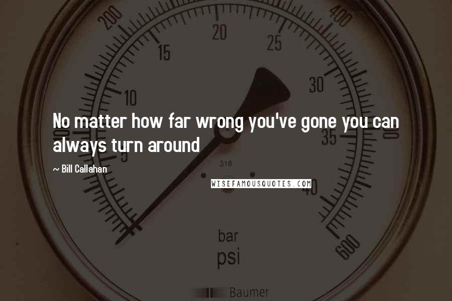 Bill Callahan Quotes: No matter how far wrong you've gone you can always turn around