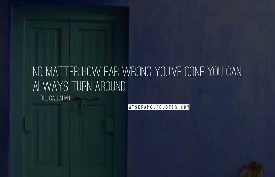 Bill Callahan Quotes: No matter how far wrong you've gone you can always turn around