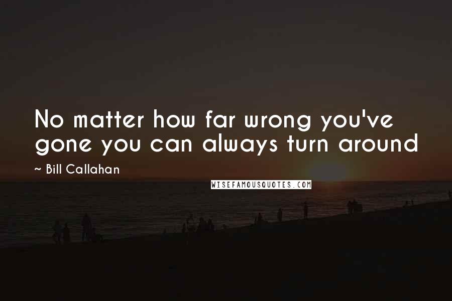 Bill Callahan Quotes: No matter how far wrong you've gone you can always turn around