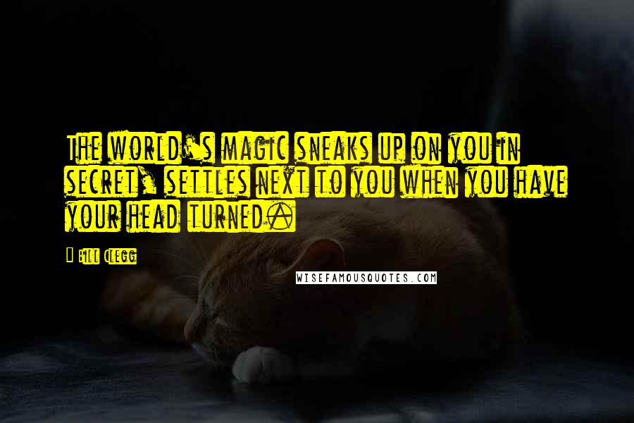 Bill Clegg Quotes: The world's magic sneaks up on you in secret, settles next to you when you have your head turned.