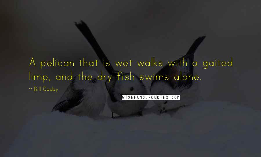 Bill Cosby Quotes: A pelican that is wet walks with a gaited limp, and the dry fish swims alone.