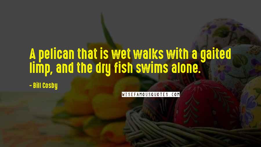 Bill Cosby Quotes: A pelican that is wet walks with a gaited limp, and the dry fish swims alone.