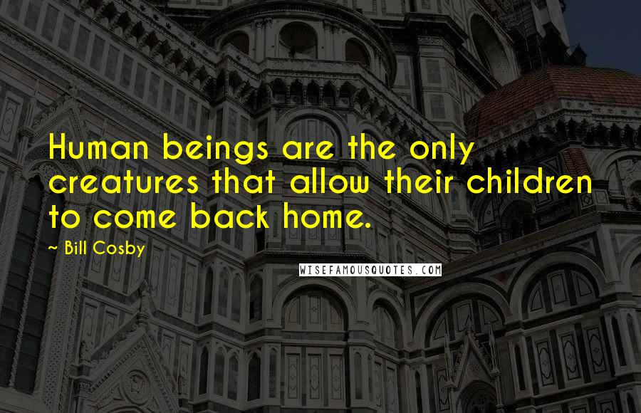 Bill Cosby Quotes: Human beings are the only creatures that allow their children to come back home.