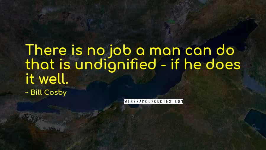 Bill Cosby Quotes: There is no job a man can do that is undignified - if he does it well.