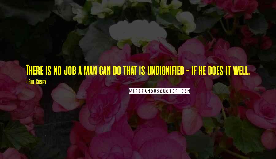 Bill Cosby Quotes: There is no job a man can do that is undignified - if he does it well.