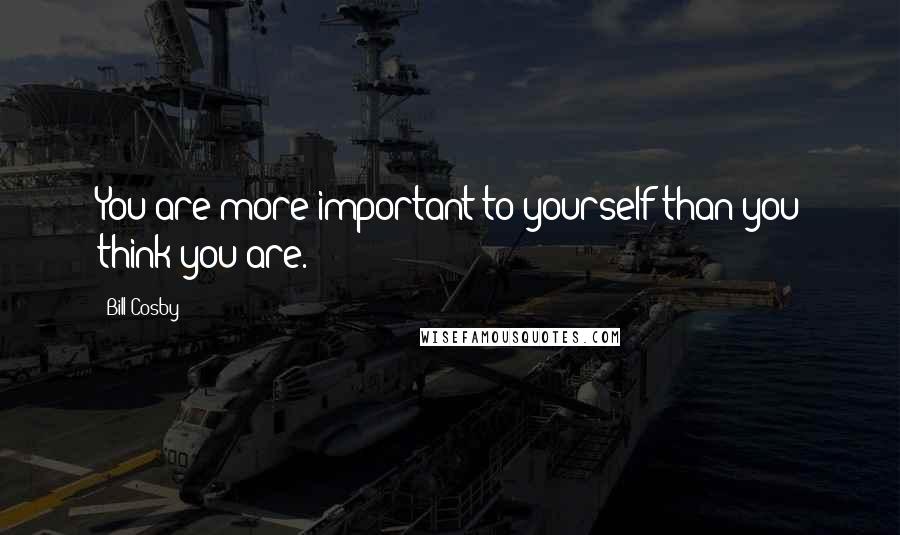 Bill Cosby Quotes: You are more important to yourself than you think you are.