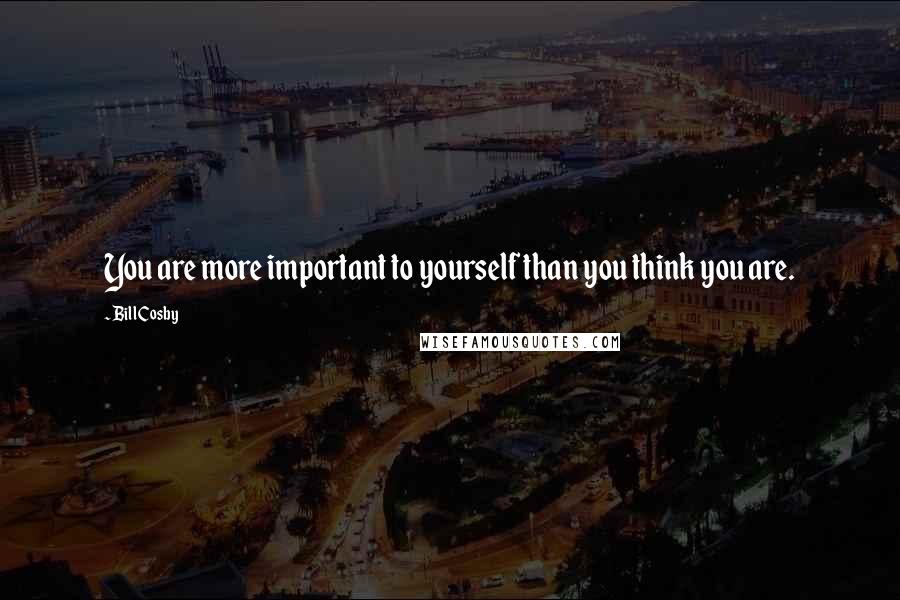 Bill Cosby Quotes: You are more important to yourself than you think you are.