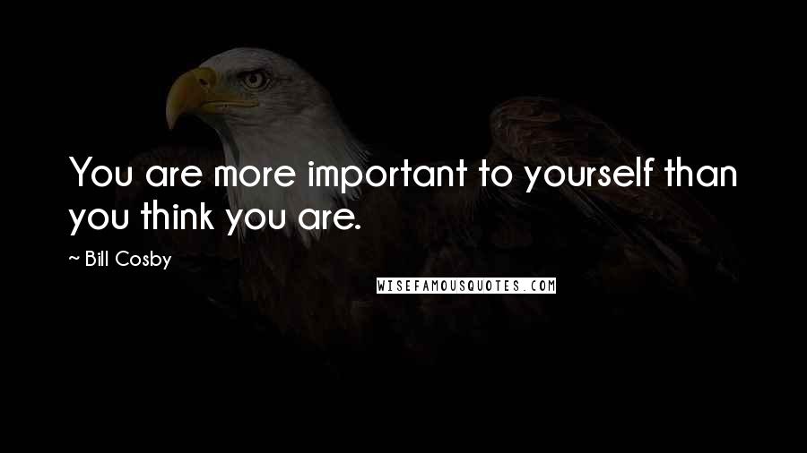Bill Cosby Quotes: You are more important to yourself than you think you are.