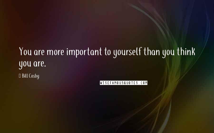 Bill Cosby Quotes: You are more important to yourself than you think you are.