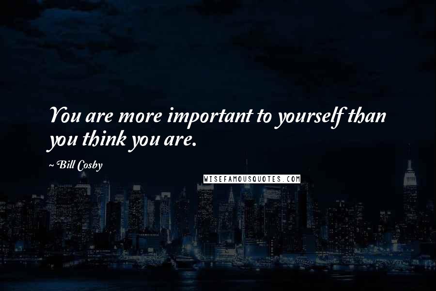 Bill Cosby Quotes: You are more important to yourself than you think you are.