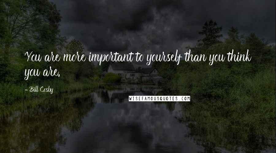 Bill Cosby Quotes: You are more important to yourself than you think you are.