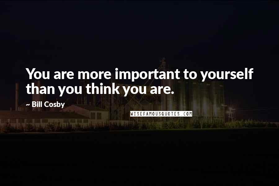 Bill Cosby Quotes: You are more important to yourself than you think you are.