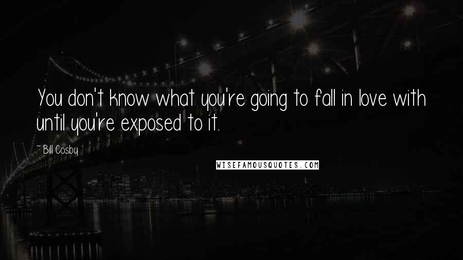 Bill Cosby Quotes: You don't know what you're going to fall in love with until you're exposed to it.