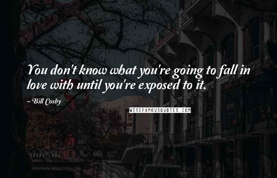 Bill Cosby Quotes: You don't know what you're going to fall in love with until you're exposed to it.