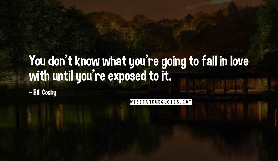 Bill Cosby Quotes: You don't know what you're going to fall in love with until you're exposed to it.