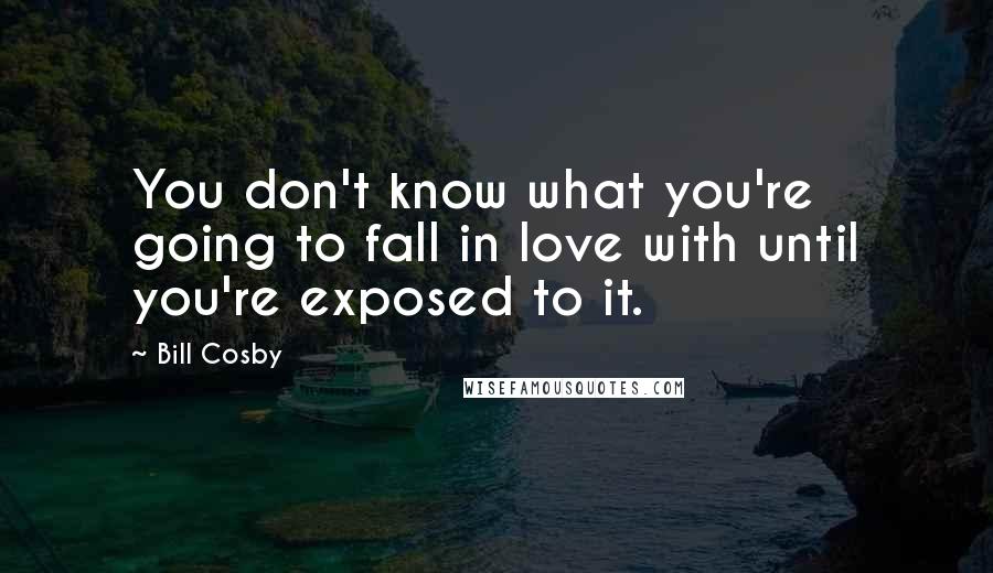 Bill Cosby Quotes: You don't know what you're going to fall in love with until you're exposed to it.