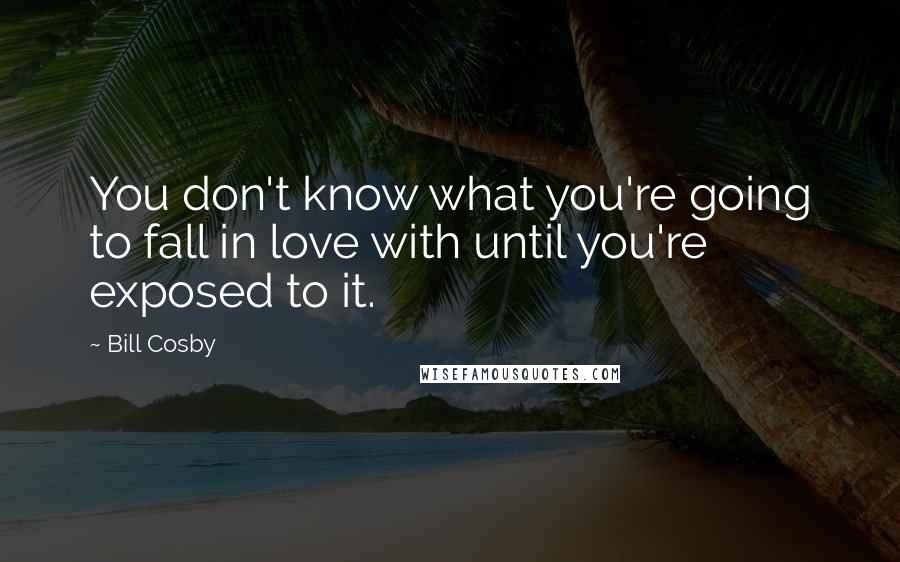 Bill Cosby Quotes: You don't know what you're going to fall in love with until you're exposed to it.