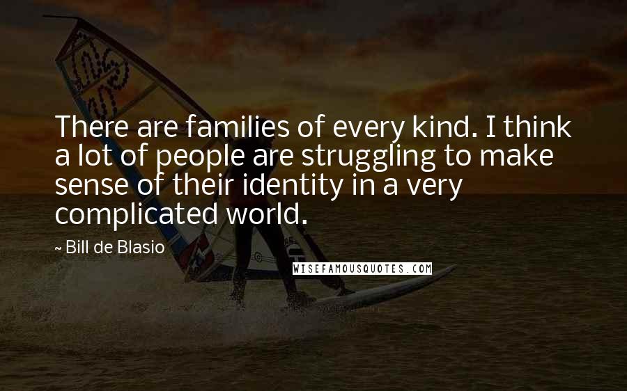 Bill De Blasio Quotes: There are families of every kind. I think a lot of people are struggling to make sense of their identity in a very complicated world.