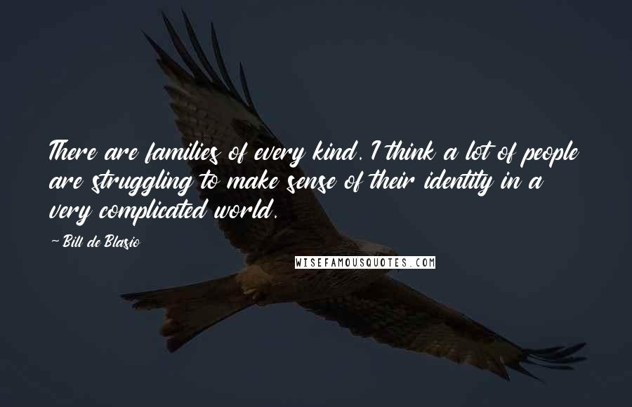Bill De Blasio Quotes: There are families of every kind. I think a lot of people are struggling to make sense of their identity in a very complicated world.